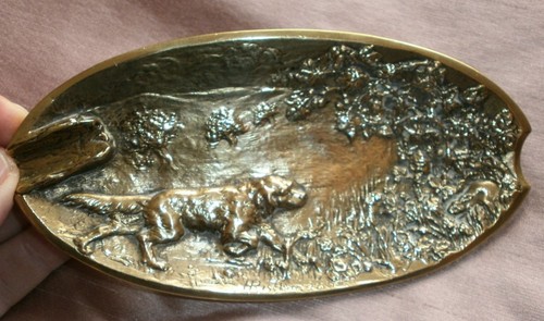 Cendrier bronze chien de - ",