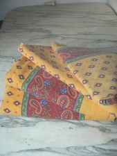 RARE ANCIENNE PARURE JAUNE PROVENCALE REDOUTE DRAPS TRAVERSIN TAIE VINTAGE 1970 