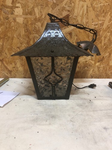 Ancien lustre lanterne metal - ancien,