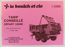 prospectus brochure Tarif Le Boulch remorque benne tracteur tractor traktor 