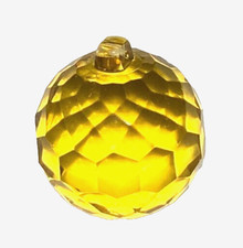 PENDENTIF BOULE EN CRISTAL BOHÈME JAUNE, Ø 50 MM, POUR LUSTRES