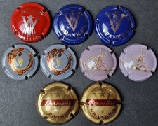Lot lettre V - VRANKEN fée étoile diamant / 9 CAPSULE PLAQUE MUSELET CHAMPAGNE