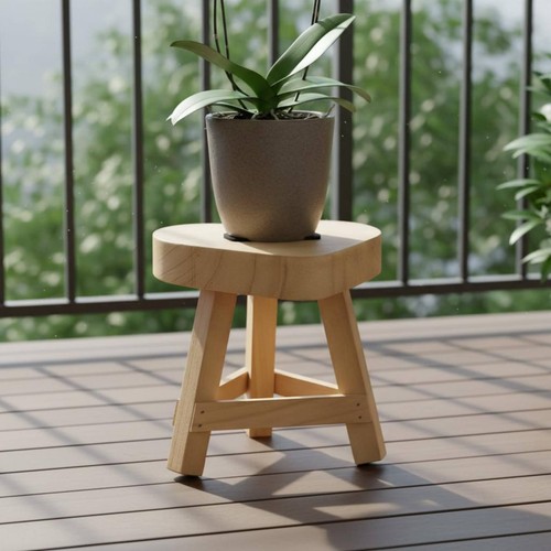 Tabouret fleurs bois - tabouret, à
