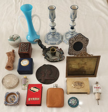 1) Lot de 18 Objets anciens de Brocante, d'Antiquités divers