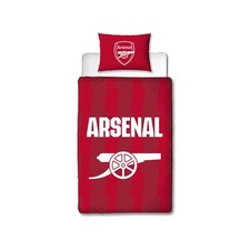 Arsenal FC Housse Couette Simple Set Lightning Football Club Red Blanc Taille UK