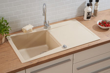 Évier Encastré Évier En Granit 86 X 50 Beige Respekta Seattle