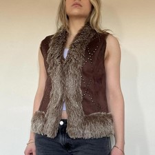 Vintage 00s brown faux suede