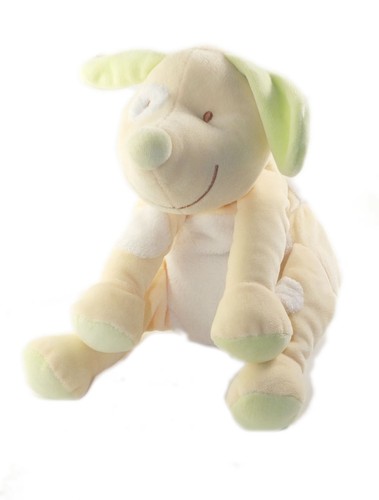 Doudou peluche chien jaune - chien,