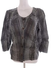 ✨ JENSEN Blouse Boutonnée pour Femmes Carreaux Boutons Noir 40 Manche 3/4 ✨