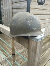 Coque De Casque US Idem WW2 Dans L'état A Restaurer Jonc Arrière 