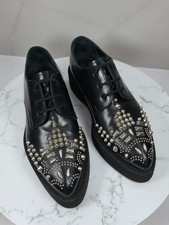 Chaussures derby en cuir noir cloutées Alexander McQueen pointure 37 - Punk R...