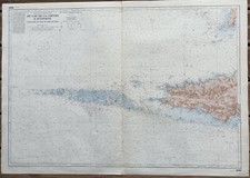 CARTE MARINE DU CAP DE LA CHÈVRE A AUDIERNE (SEIN) BRETAGNE  75 x 105 cm