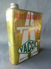 Ancien BIDON D'HUILE VINTAGE YACCO vieux garage ancienne voiture motor oil