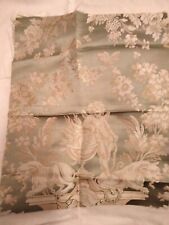 Coupon de tissu lampas 100% soie fond vert clair, décor d'amours, neuf