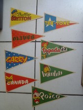  RARE SERIE LOT DE  8  FANION  EDITIONS IMPERIA  /  BATTLER BRITON / GARRY ...