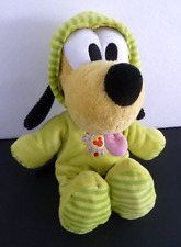 Z1. DOUDOU PELUCHE PLUTO LE CHIEN VERT DISNEY NICOTOY pyjama capuche 28cm TTBE