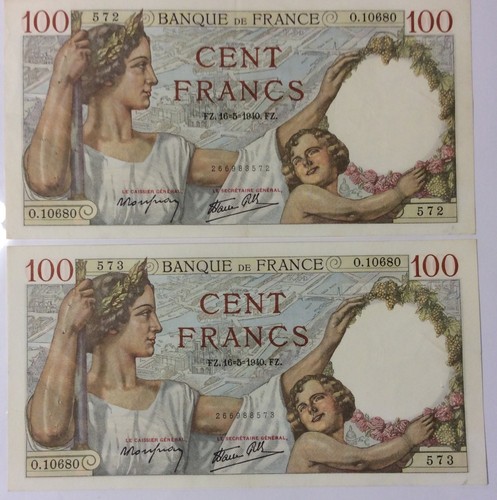 France lot billets 100 - 2,