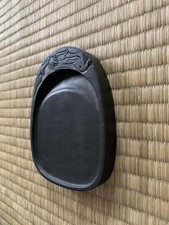 Encre Pierre Dragon Sculpture Noir Vintage Suzuri Sumi Calligraphie Shodo Shuji