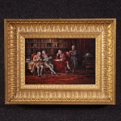 Tableau italien huile - , sur