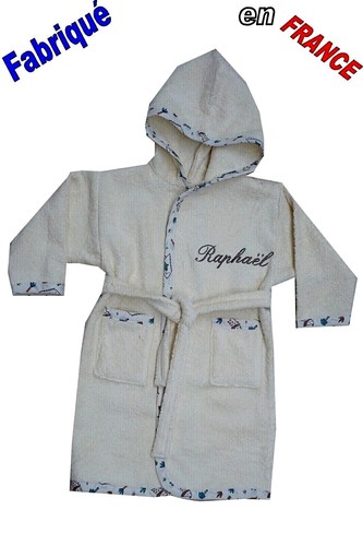 Peignoir enfant écru prénom