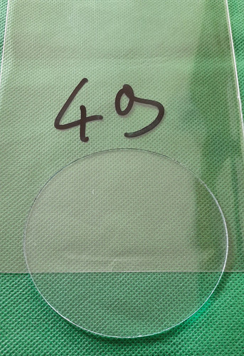 Ancien verre rond plat - ancien,