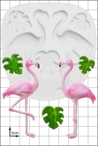 Moule silicone flamants roses - silicone,