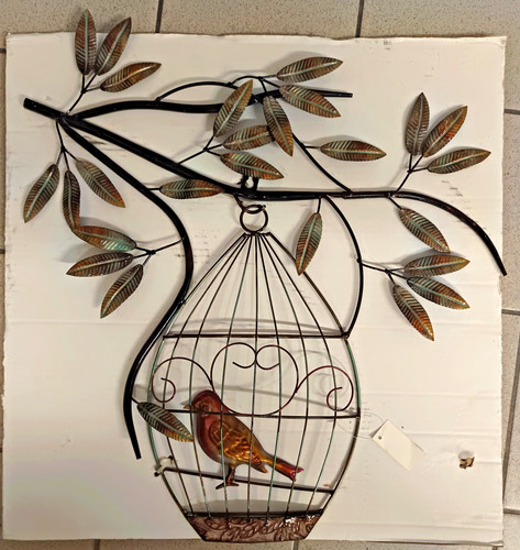 Oiseau dans cage fer - sa,