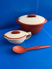 2 TUPPERWARE SOUPIERE ISO DUO thermo duo saucière Cocotte 3,5 L + 0,550 Marron
