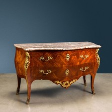Commode Louis XV Ancienne Plaquée en Bois de Rose XVIIIe Siècle Originale