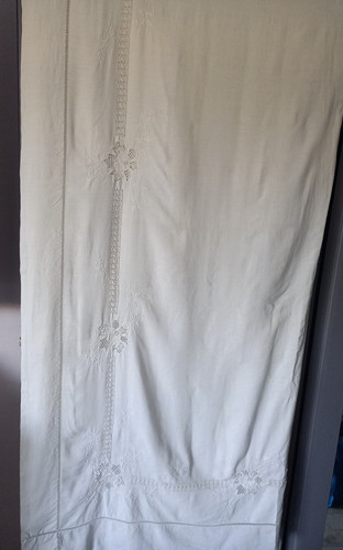 Linge ancien grand drap - linge, brodé