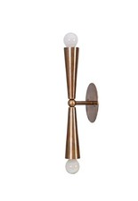 Applique murale moderne 2 lumières en laiton brut mini cône Spoutnik du...