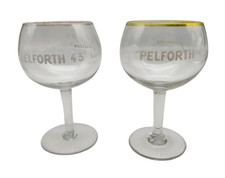 ? Lot de 2 verres à bière PELFORTH 43 Brune ? anciens vintage bistrot bar pub