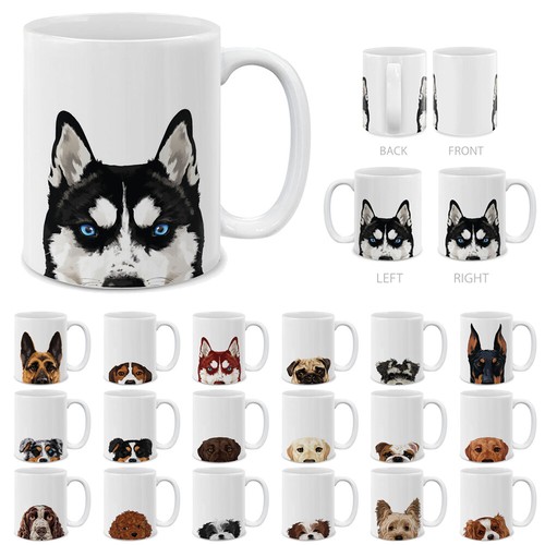 Dog design ceramic travel mug - dog,