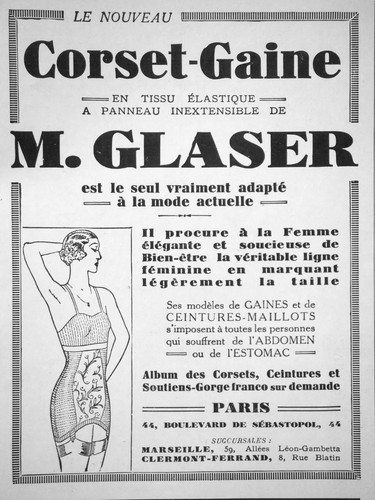 Publicité glaser corset - m.glaser,