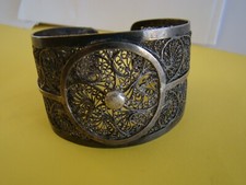 Bracelet filigrammé, en métal, magnifique travail oriental diam. 6,3 cm   #1442#