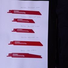 5 LAMES Assorties de SCIE SABRE - Bois - Metal  - LIVRAISON GRATUITE