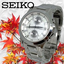 Montre SEIKO Premier Chronographe Argent à trois aiguilles Excellent état