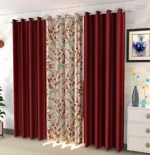 Lot de 3 rideaux de fenêtre à œillets à œillets à œillets à fleurs marron 5 7...