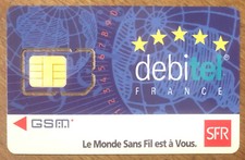 SFR DEBITEL TELECOM MOBILE CARTE SIM GSM TELECARTE SCHEDA PHONE CARD CELLULAIRE