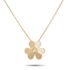 Van Cleef & Arpels Frivole 18K Yellow Gold 0.16ct Diamond Necklace Large Model