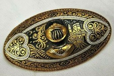 ANCIENNE BROCHE OR TOLEDE heaume armure casque chevalier gladiateur # K1