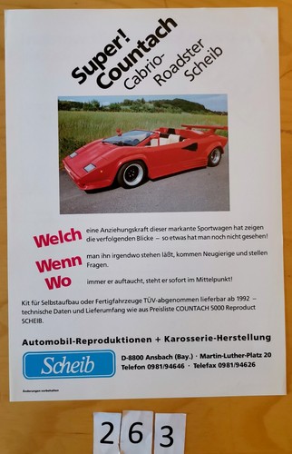 Scheib lamborghini countach - lamborghini,