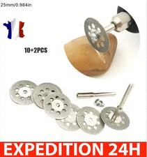 Disques de coupe diamant 22mm + mandrin 3mm pour outil rotatif – 12 pièces