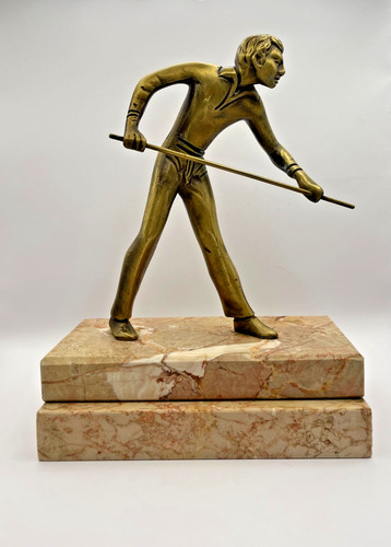 Art deco gold metal billiard - deco,
