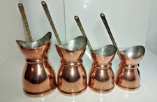 Cafetière turc Cezve étamé ancienne en cuivre et manche en laiton