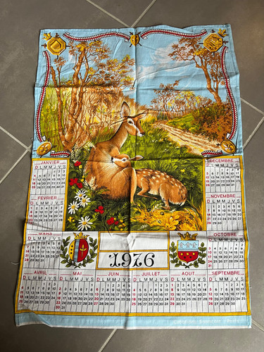 Torchon calendrier ancien - calendrier,