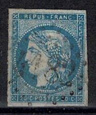 FRANCE STAMP YVERT 44B " CERES BORDEAUX 20c TYPE I BLUE " USED F J400