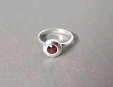 Ancienne Bague Pierre Grenat Serti Sur Argent Massif T : 51.5.