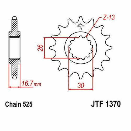 Pignon z15 525 726 pour - 525, 726.40.96
