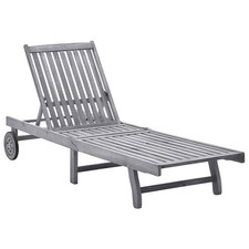 Bois d'Acacia Solide Chaise Longue Transat Bain de Soleil Extérieur vidaXL